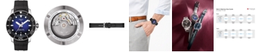 Tissot Men's Swiss Automatic Seastar 1000 Powermatic 80 Black Rubber Strap Diver Watch 43mm